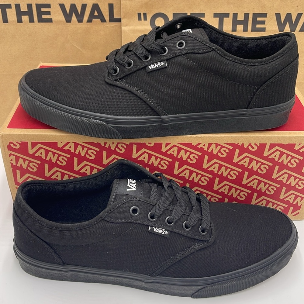 Vans Women’s Black Canvas Sneakers Atwood (Canvas) Black/Black
VN000TUY186 - Picture 2 of 16